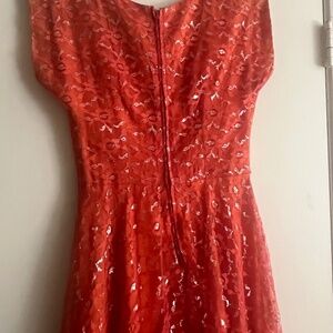 Coral lace dress